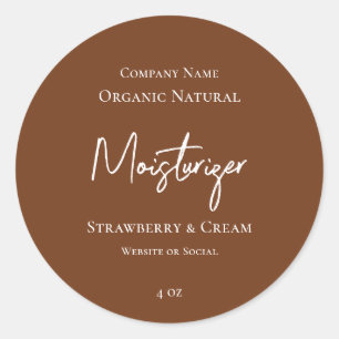 Brunt produktmärke för Snyggten Minimalistisk mode Runt Klistermärke