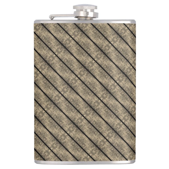 Brunt rand och söndrar svart eller schack lutande fickplunta (Framsidan)