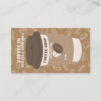 Brunt redigerbart kaffehus stämpel lojalitetskort