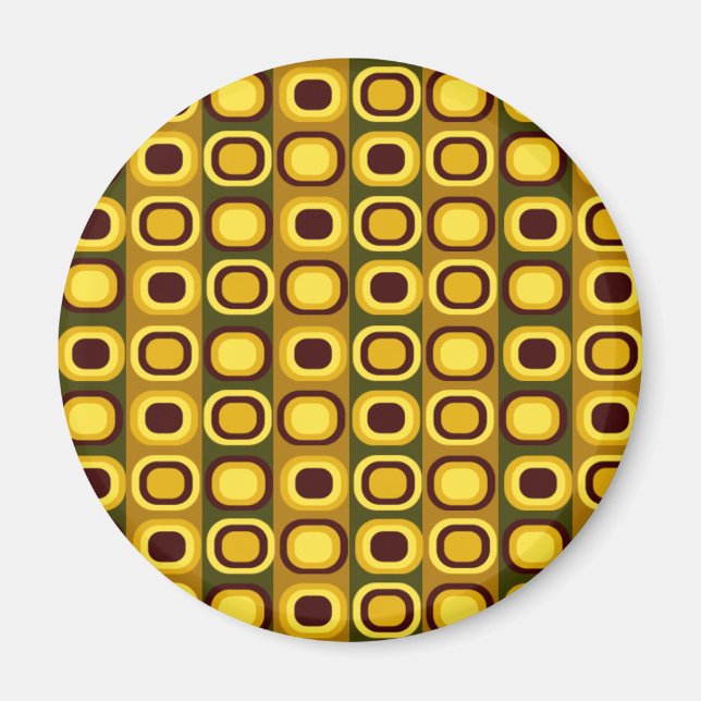 Brunt Retro-rutnät Magnet (Framsidan)