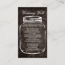 Brunt rustik Mason burk som önskar välfärdskort