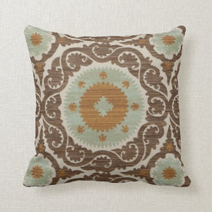 brunt Seafoam, blått, Morrocan designad dekorativ Kudde