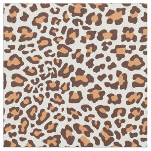 Brunt solbränna, kräm- Leopardtyg Tyg