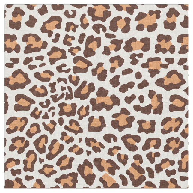Brunt solbränna, kräm- Leopardtyg Tyg (Närbild)