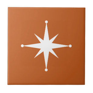 Brunt Starburst Mid Century Modern Retro Kakelplatta