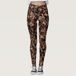 Brunt svart triangelmönster leggings