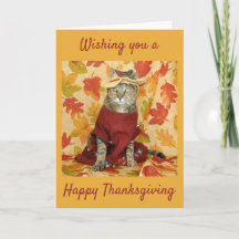 Brunt tabbythanksgivingkort