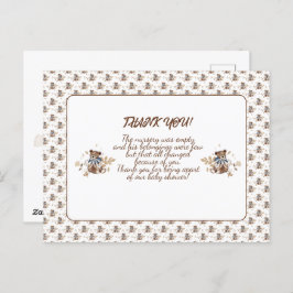 Brunt Teddybjörn Det Är En Pojke! Tack Kort