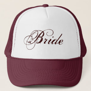 Brunt tema naturligt Bridehatt Truckerkeps