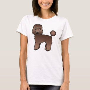 Brunt Toy Poodle Sött Tecknat Hund T Shirt