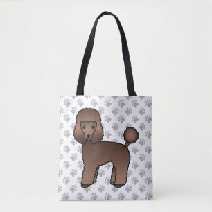 Brunt Toy Poodle Sött Tecknat Hund Tygkasse