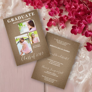 Brunt tre foton Collage Studenten Textil