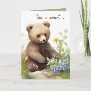 Brunt vattenfärg med blommor kort