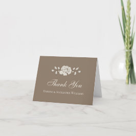 Brunt Vintage Blommotiv Tack Kort