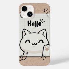 Brunt vintage hej katt söt design estetik