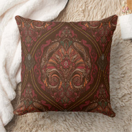 Brunt Vintage Paisley Mandala Kuddöverdrag - Boho Kudde