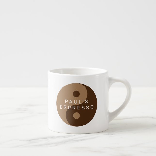 Brunt Yin och Yang-kaffemoggen anpassningsbar espr Espressomugg (Höger)