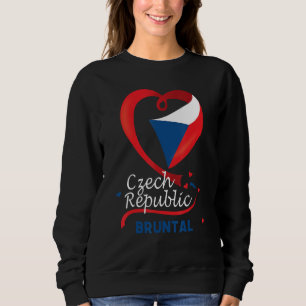 Bruntal Czech Republic Heart Flagga Lejon Jacka av T Shirt