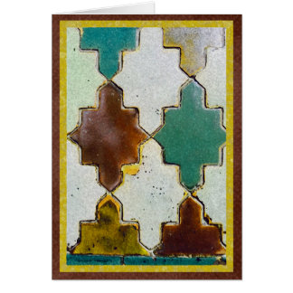 Bruntet och grönt belägger med tegel från Toledo, Hälsningskort