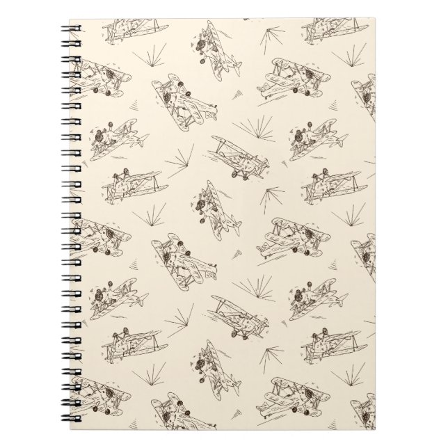 Brusande Art Deco dubbeldäckare - skisserat mönste Anteckningsbok (Framsidan)