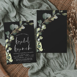 Bruschdusch för Eucalyptus Black White Möhippa Inbjudningar