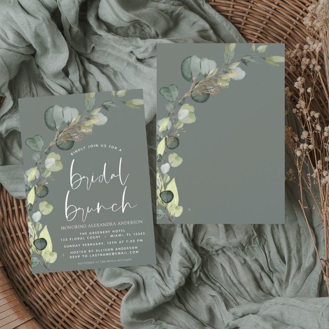 Bruschdusch för Eucalyptus Sage Grönt Möhippa  Inbjudningar (Skapare uppladdad)