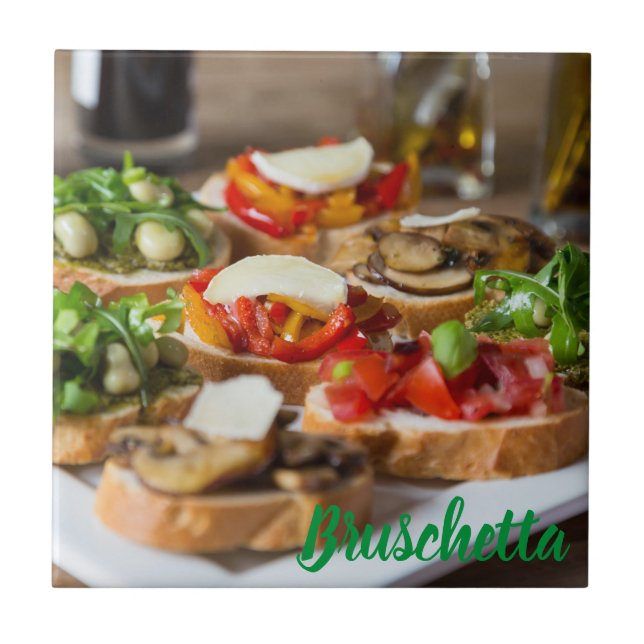 Bruschetta Antipasti med bönor och Apuula Kakelplatta (Framsidan)