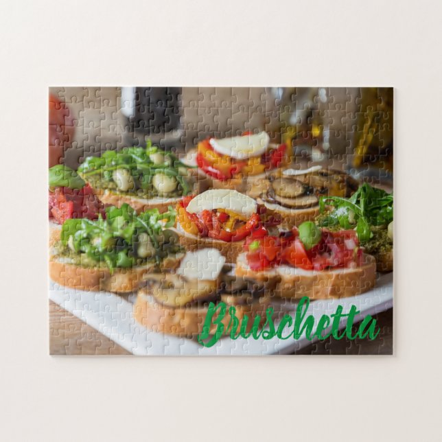 Bruschetta Antipasti med bönor och Apuula Pussel (Horisontell)