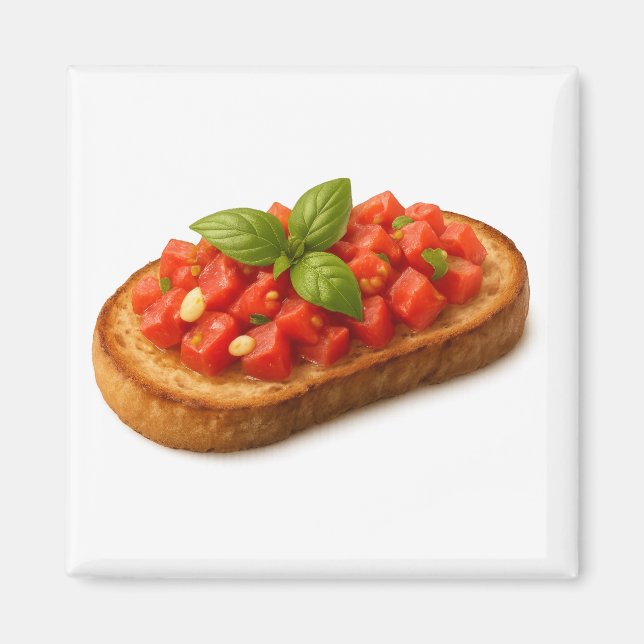 Bruschetta Tomatoes Basil Garlic Olive Oil Magnet (Framsidan)