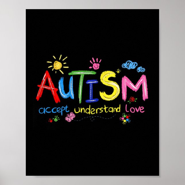 Bruschstroke Autism Awareness Accepterar Lov Poster (Framsidan)
