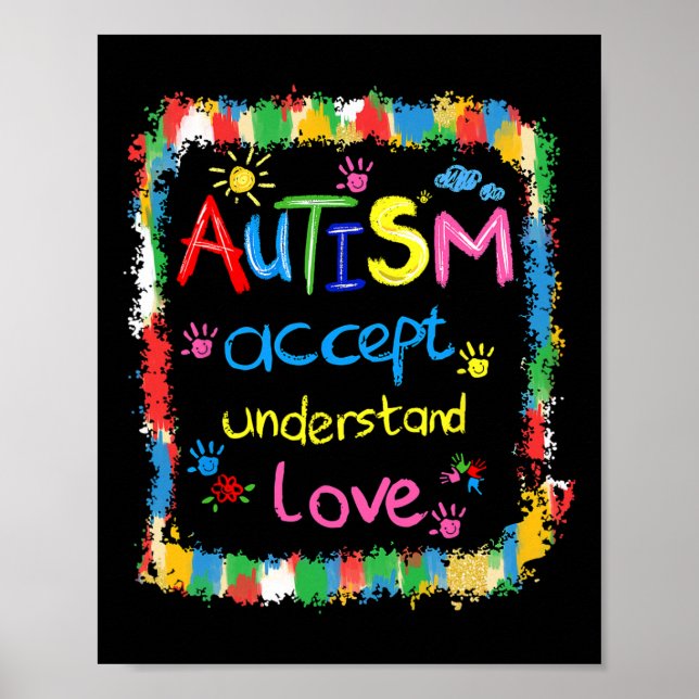 Bruschstroke Autism Awareness Accepterar Lov Poster (Framsidan)