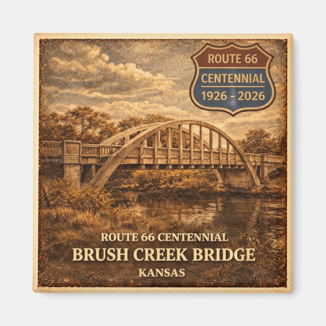 Brush Creek Bridge Kansas Centennial-souvenir Magnet (Framsidan)