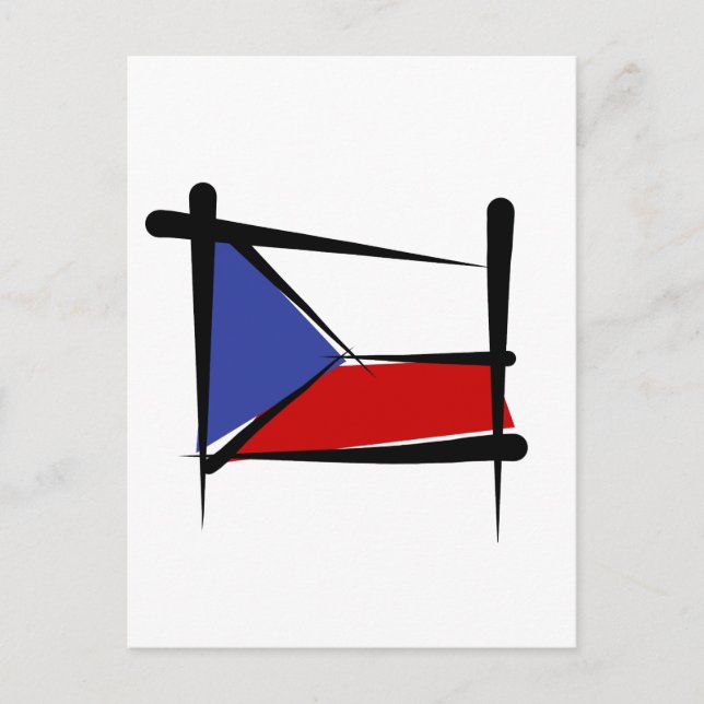 Brush Flagga i Tjeckien Vykort (Framsida)