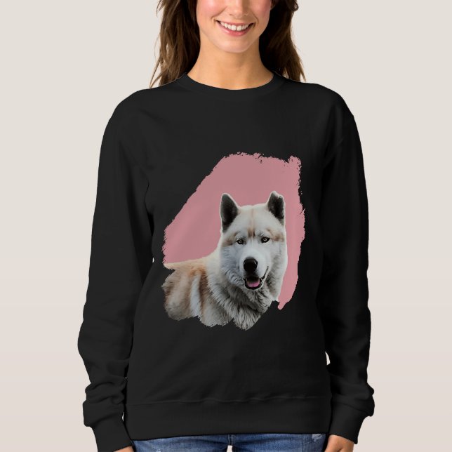 Brush Hund Husky T Shirt (Framsida)