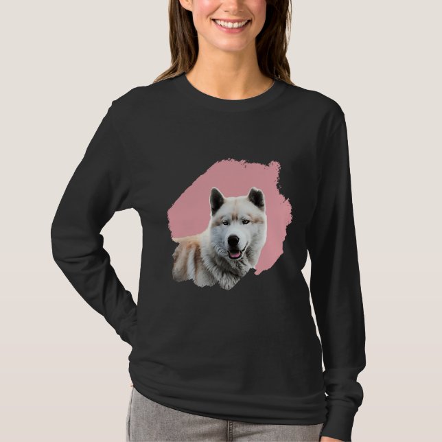Brush Hund Husky T Shirt (Framsida)
