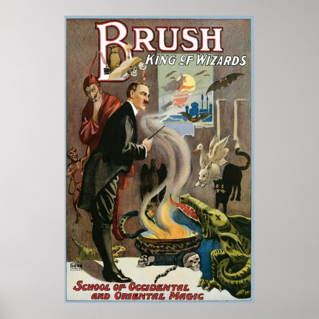 Brush ~ Kung of Wizards Vintage Magic Act Poster (Framsidan)