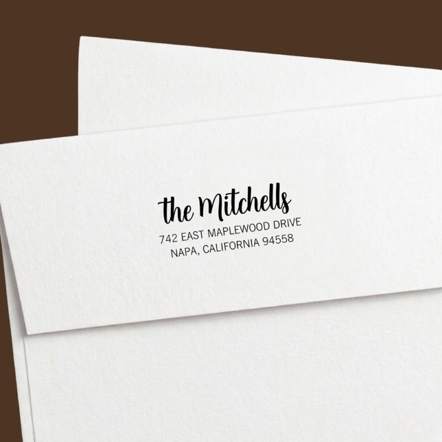 Brush Lettered Return Address Självfärgande Stämpel (Skapare uppladdad)