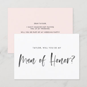 Brush Lettering , blir du min hedersman Inbjudningar