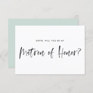 Brush Lettering Mint är min hedersmatron Inbjudningar