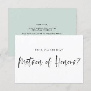 Brush Lettering Mint är min hedersmatron Inbjudningar
