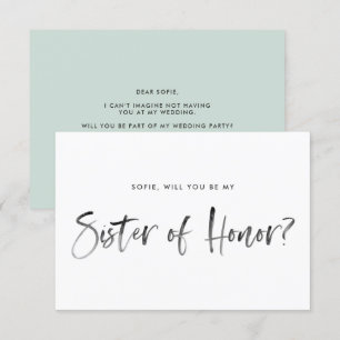 Brush Lettering Mint är min hederssyster Inbjudningar