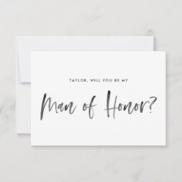 Brush Lettering Rosa blir min hedersman Inbjudningar