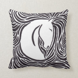 Brush Pen Horse Dekorativ kudde