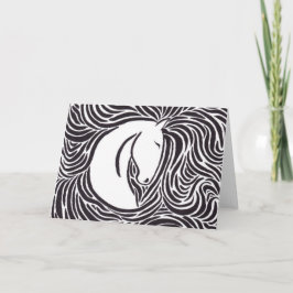 Brush Pen Horse Kort
