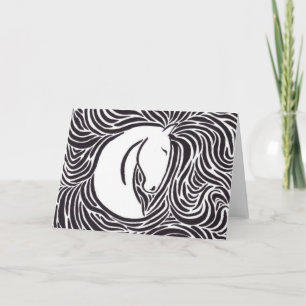 Brush Pen Horse Kort