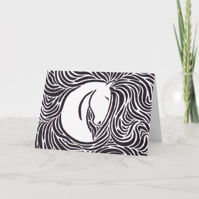 Brush Pen Horse Kort (Framsida)