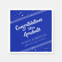 Brush Script | Redigerbart Royal blått | STUDENTEN Pappersservett