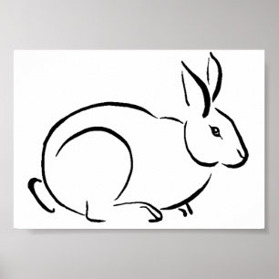 Brush slår kanin poster