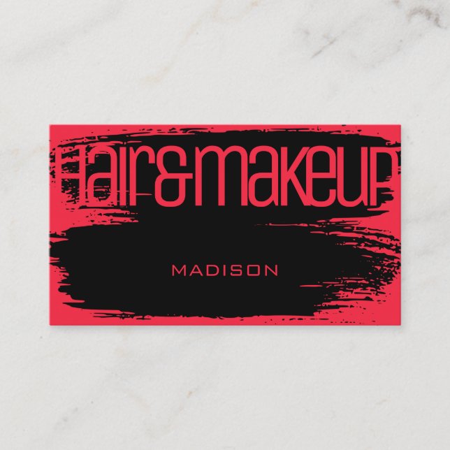 Brush Stroke Bright Rosa Glamous Luxury Beauty Visitkort (Framsida)