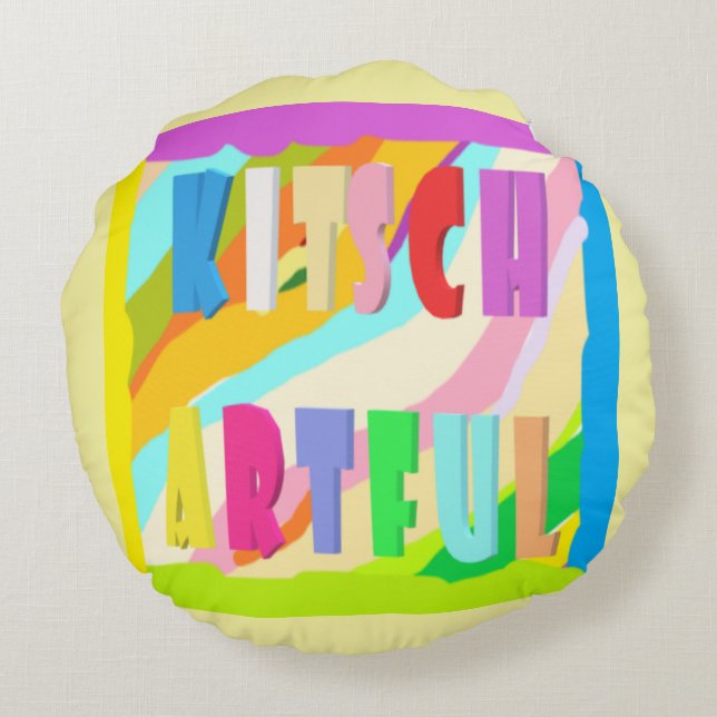 Brush Teeth Hair Tvättar Ansikte-roligtens barn en Rund Kudde (Baksidan)